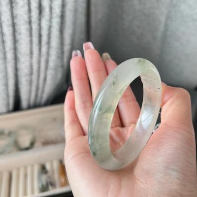 1 Pc Natural Jade Bangle Fashionable Charm Jade Bangle Women's Gift