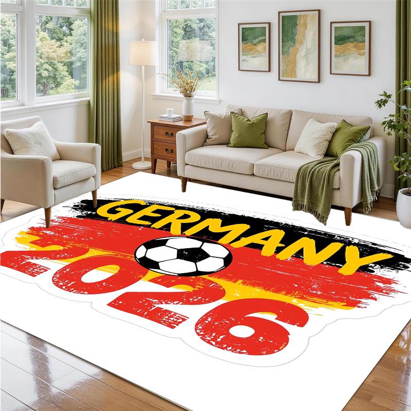 Germany National Football Team Design Crystal Velvet Rug Soft Decorative Mat for Bedroom Entrance