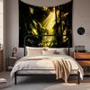 Boho Chic Wall Tapestry With Moon Phase Floral Starry Sky Design Bedroom Yoga Studio Decor
