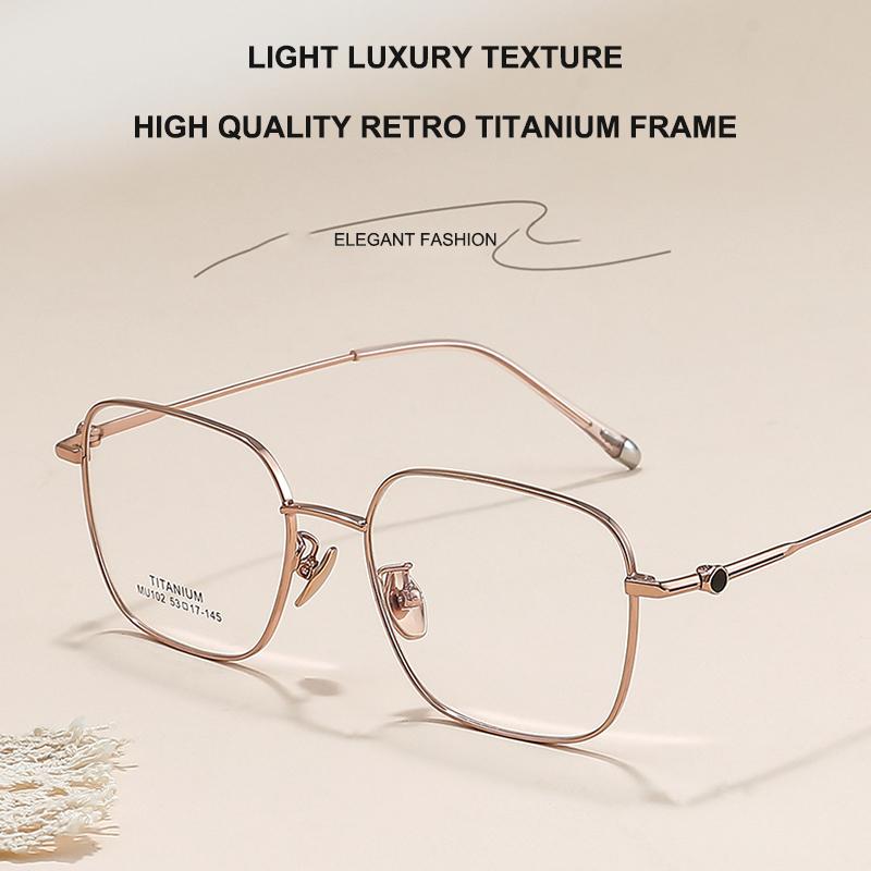 Ultra-Light Square Glasses Frame Luxury High-Quality Retro Fashionable Titanium Spectacle Frame Men's Business Casual Spectacles