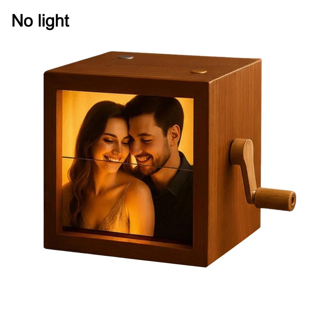 Unik med lätt vändbar fotolåda Handvevad 3D-utskriven fotoalbum Personlig fotoblädderbok Presenter