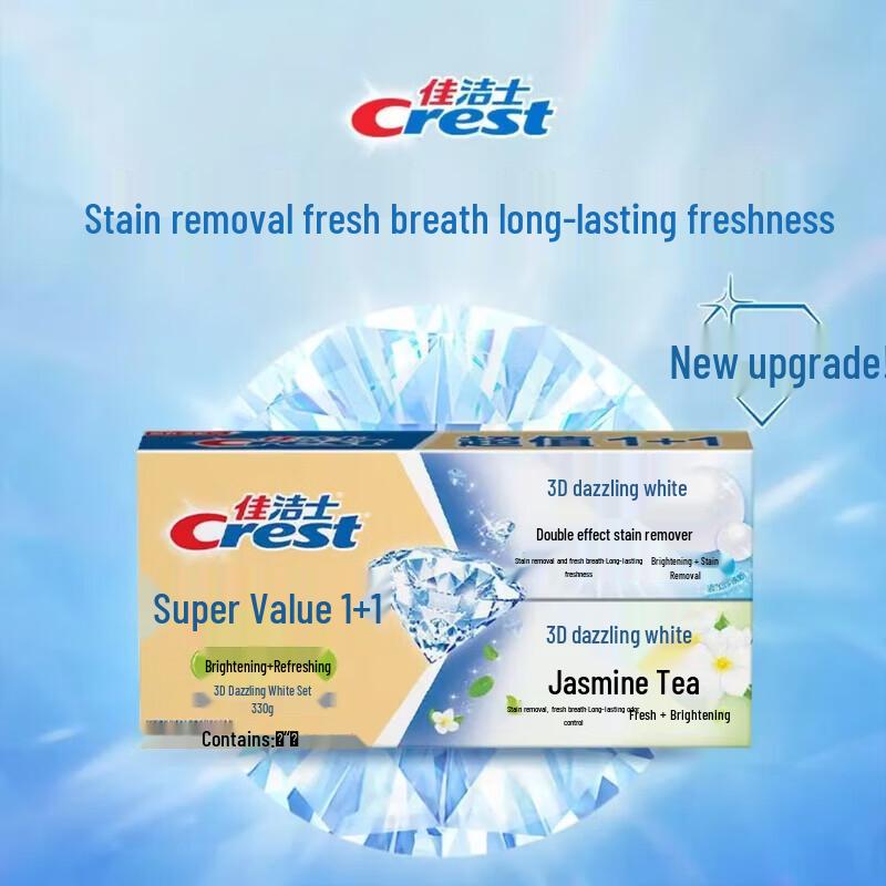 

Crest 3D White Dual-Action & Jasmine Tea Fresh Toothpaste Twin Pack