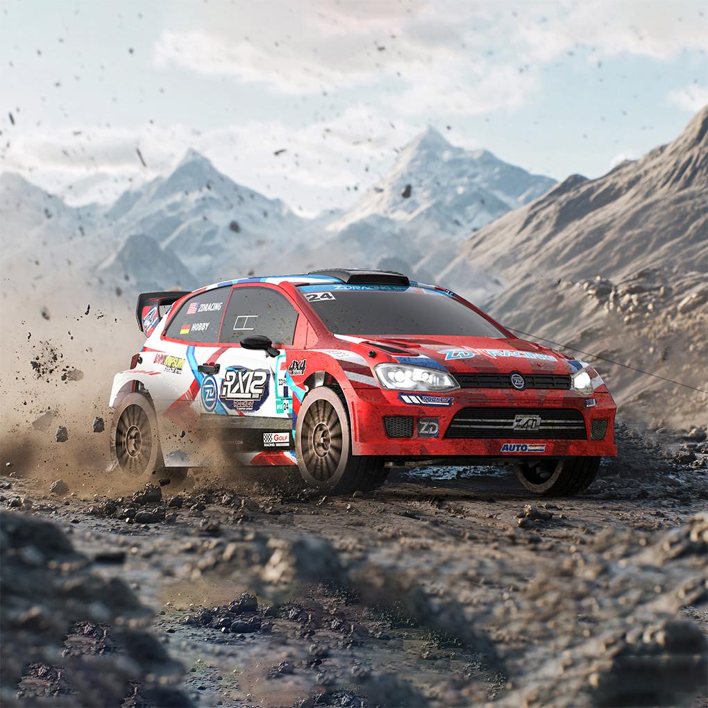 New 1/12 ZD RX12 RC Rally Car High-Speed Brushless Four-Wheel Drive Racing Car 6-Channel Electric Remote Control Car Toy Gift