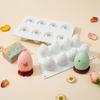Forma de Silicone de Ovo de Páscoa para Bolo Mousse Forma de Assar 3D para Chocolate Pudim Gelatina Antiaderente Forno Congelador para Sobremesa