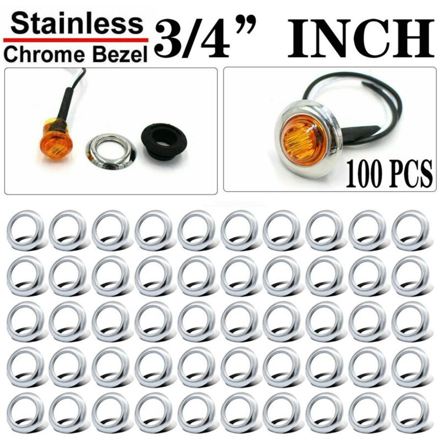 --- [ Pack of 100]: Stainless Chrome Cover Fit for 3/4" Inch Surface Mount Bulle