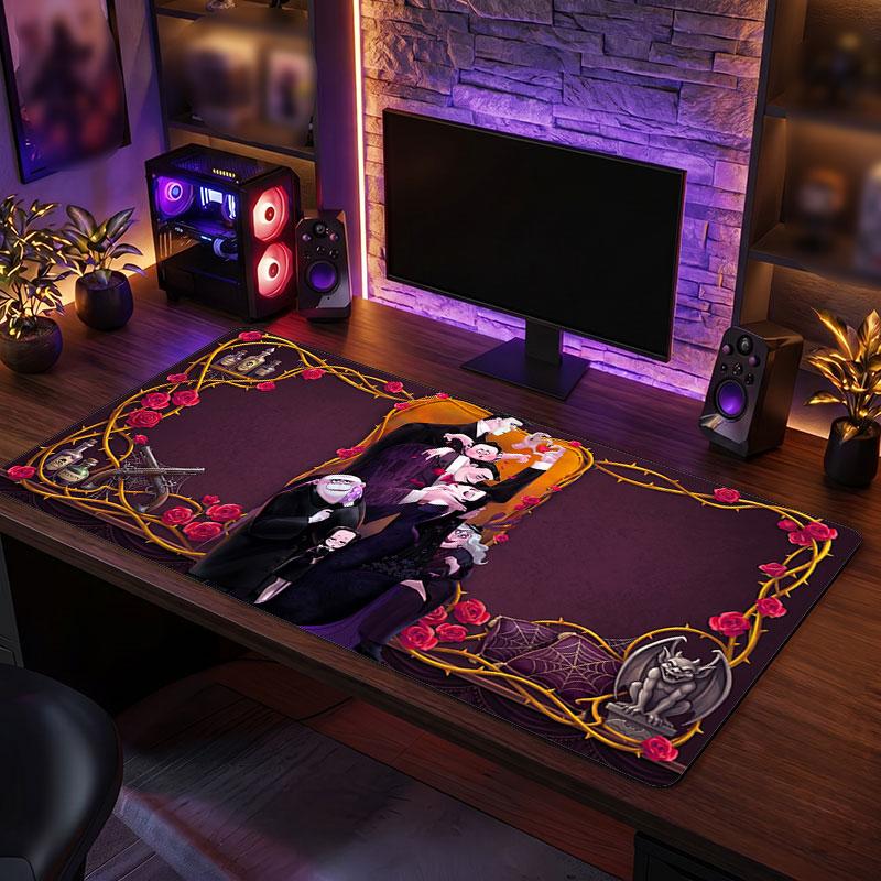 Big Mouse PadThe Addams Family Extended Soft Desk Mat Gaming Office Computer Table Decor Mat
