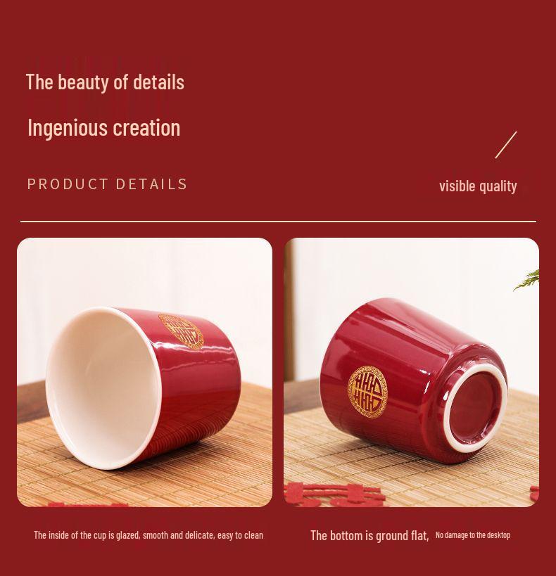 Wedding Tea Set: Elegant Teapot and Cups for Newlyweds' Traditional Ceremony