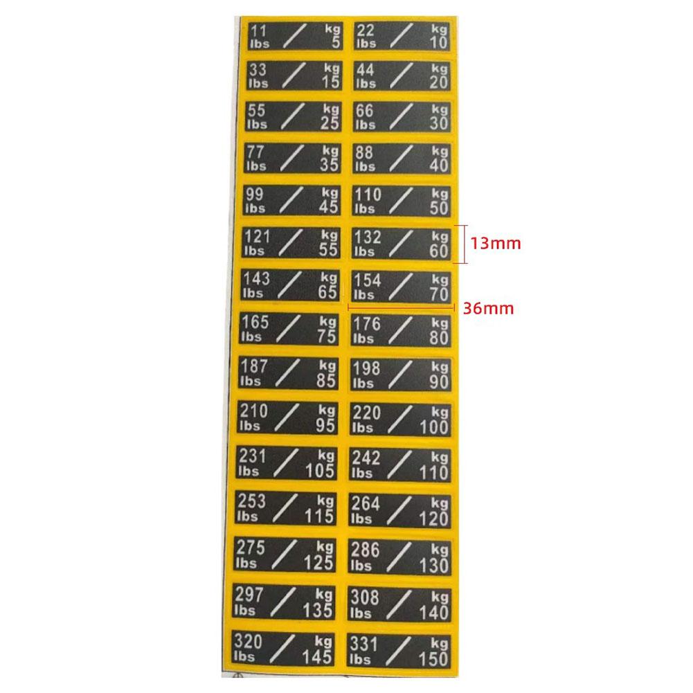 Gym Weight Plate Stickers Essential Labels for Easy Weight Identification