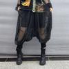 Womens Street Style Denim Patchwork Sunscreen Hooded Cardigan Cropped Pants Set
