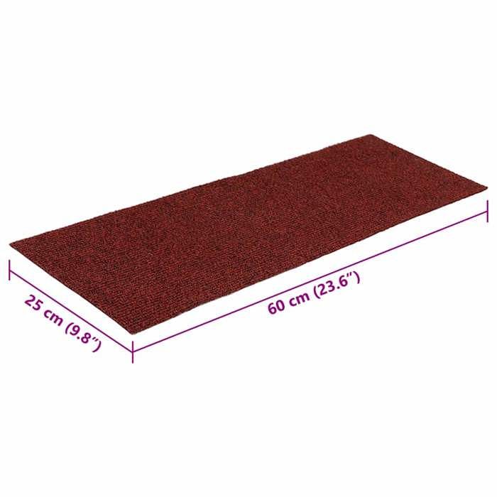 VidaXL Self-adhesive Stair Mats 30 Pieces 60 X 25 Cm Burgundy Red Rectangular 3365707