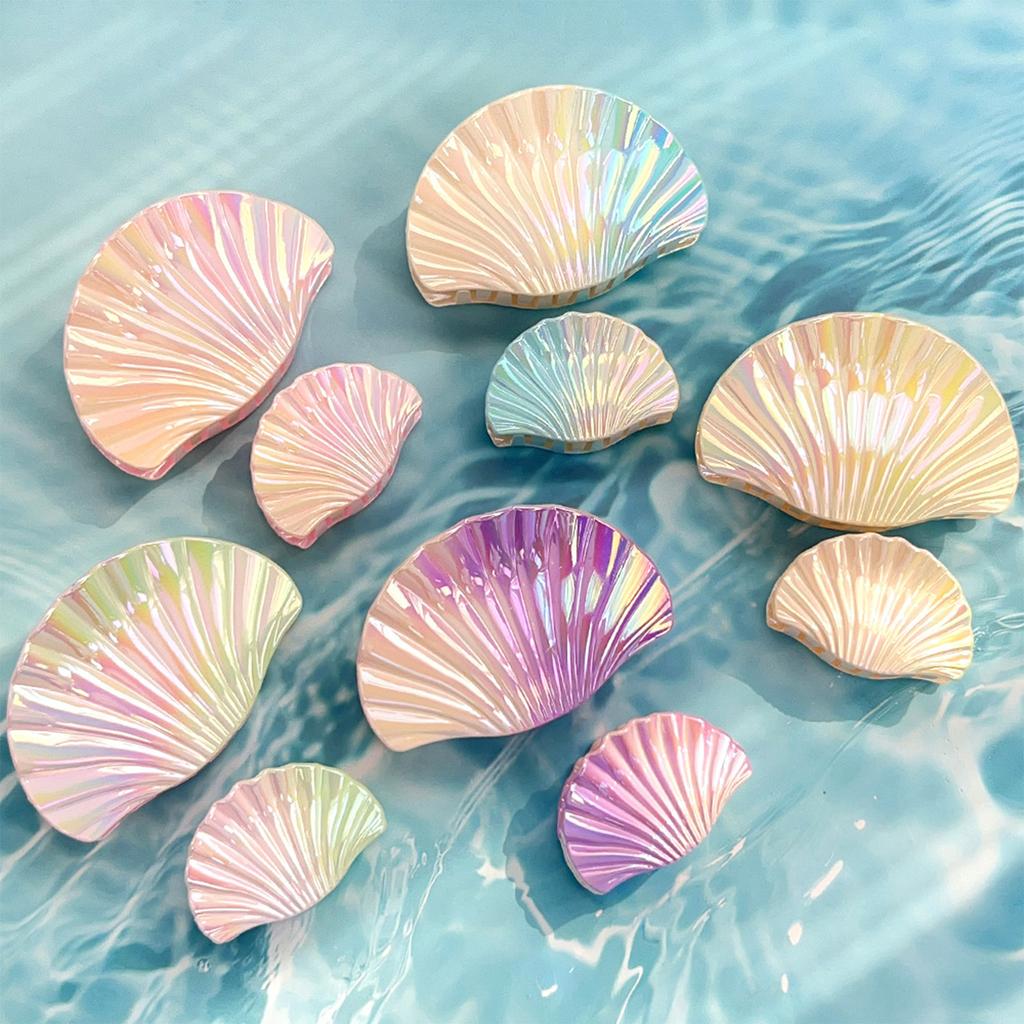 Hair Claw Clip Large Seashells Headgear Hair Claw Clamp Elegant Seashells Hair Holder Barrettes Strong Hold for Girls
