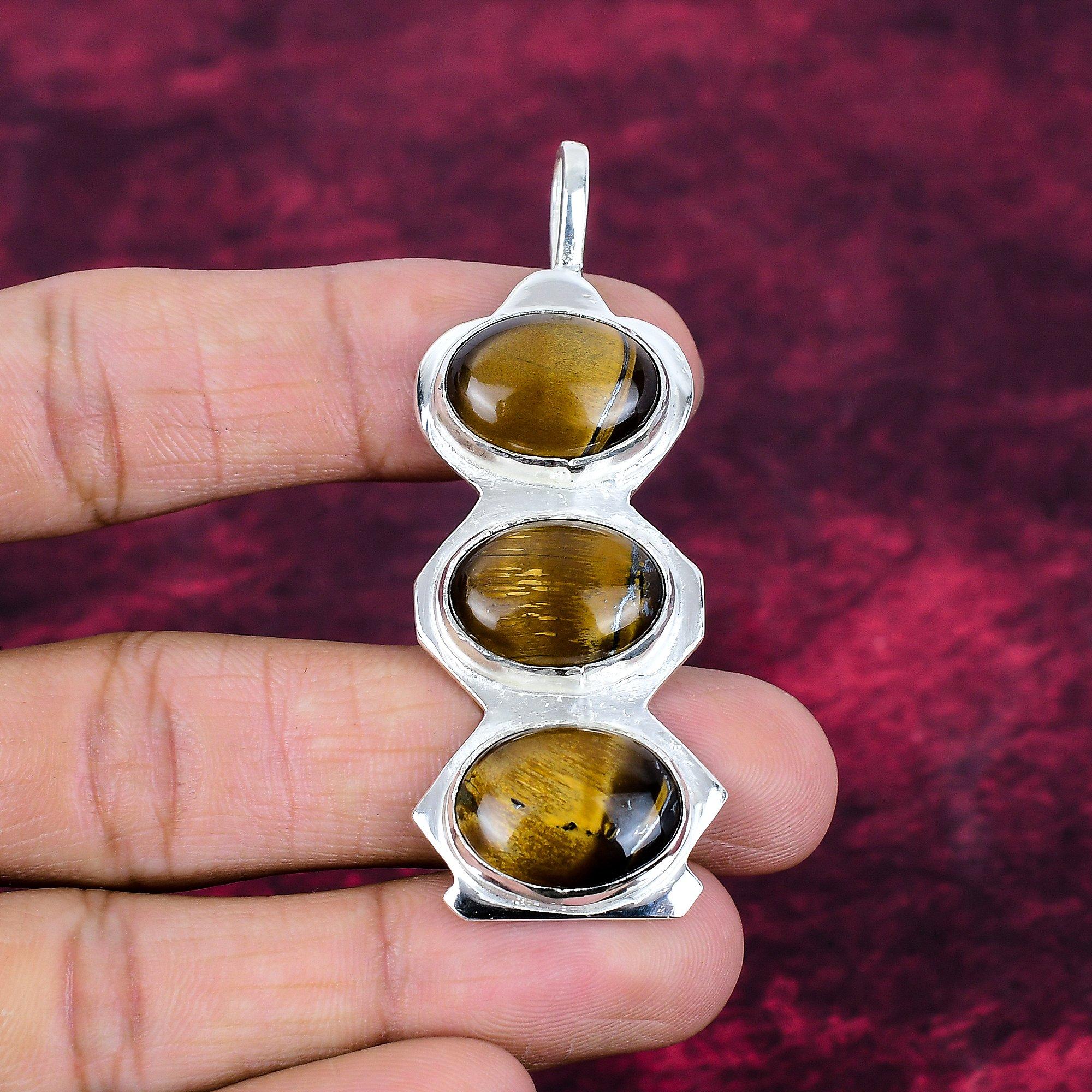 

Серьги из тигрового глаза ручной работы, серьги из стерлингового серебра 925 пробы, антикварные украшения, для подарка на помолвку 1.10 Inches