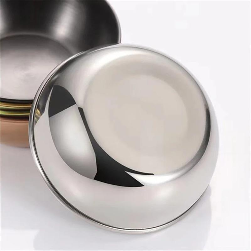 Metal Sauce Bowls Round Stainless Steel Seasoning Dishes Small Sushi Dipping Bowls Prep Appetizer Plates for Kitchen