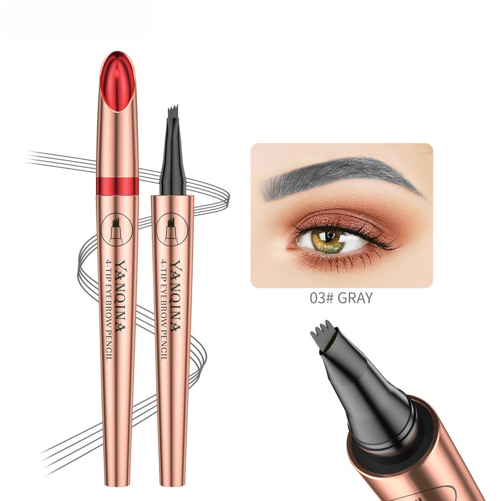 Liquid Brow Pencil Waterproof Impermeable Water Eyebrow Pencil Simulation Four Claw Eyebrow Pencil