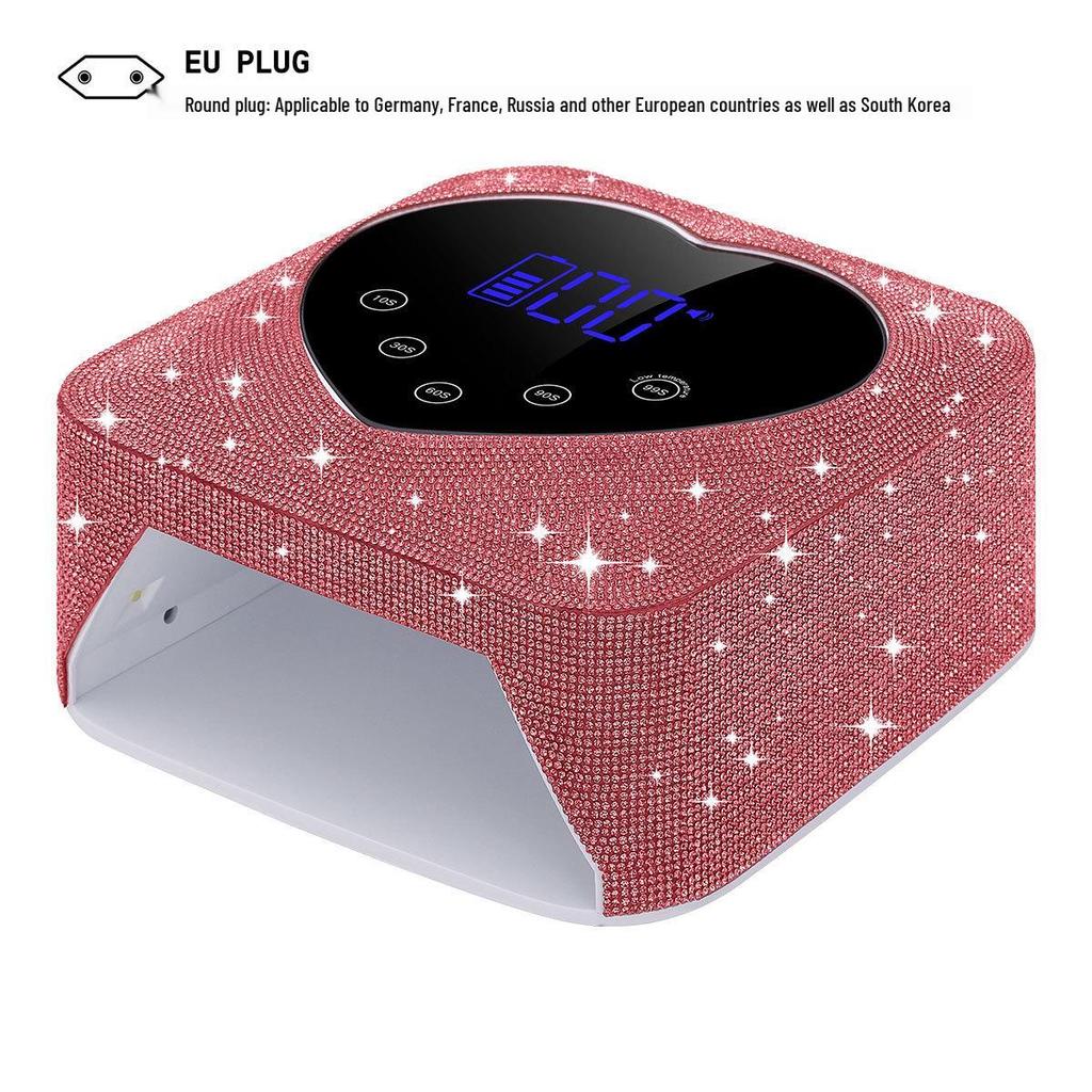 Rechargeable Wireless Nail Art UV/LED Lamp with Rhinestone Design
