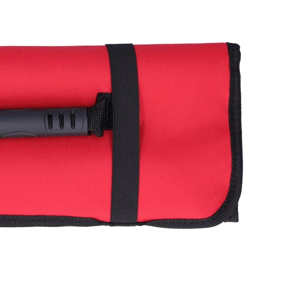 Oxford Cloth Tool Roll Bag Portable Tool Storage Bag Durable Tool Pouch Organizer Electrician красный
