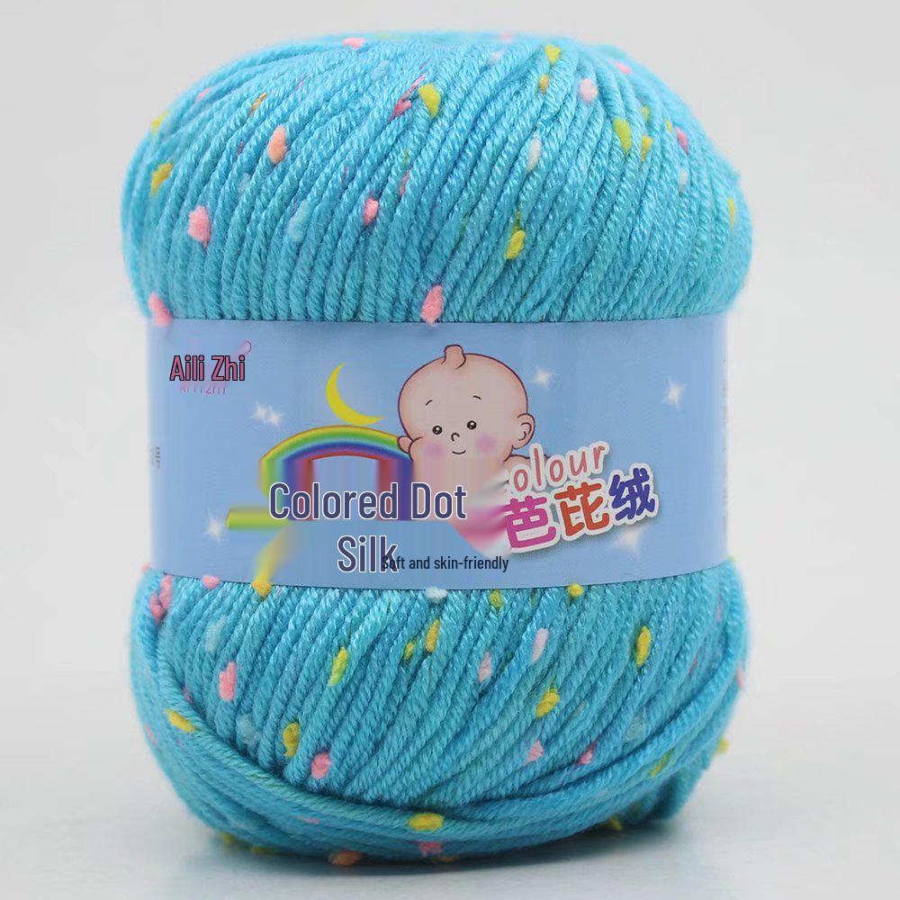 Pallina di Filato a Pois Colorati per Lavorazione a Maglia a Mano di Maglioni e Cardigan da Uomo e da Donna