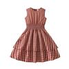 Summer/Spring 2026 Retro Japanese Style Plaid Polka Dot Sleeveless Girls' Sweet Princess Dress