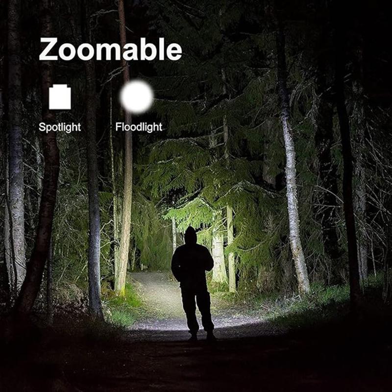 High Power LED Flashlights Waterproof Zoom Lamp T6 Q5 Torch COB Light for Outdoor Camping Hiking Cycling No Battery