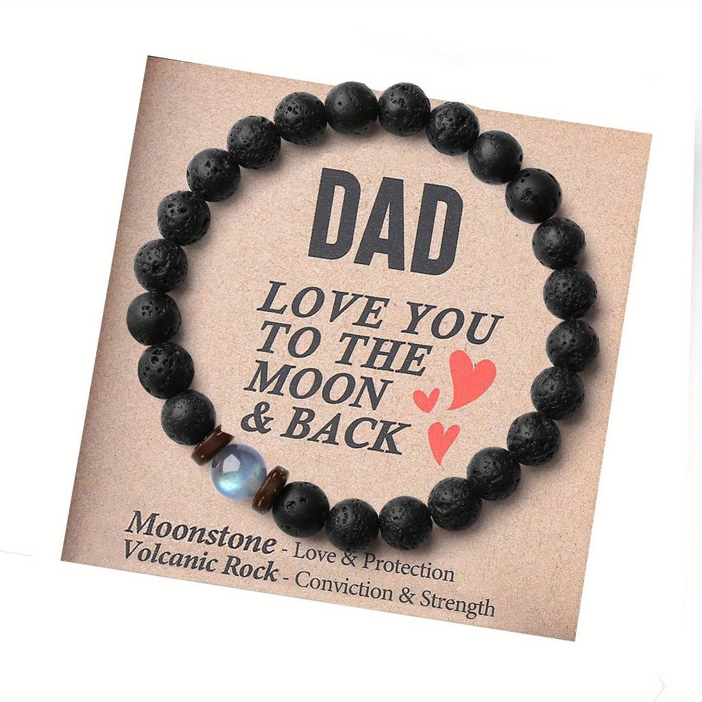 Für meinen Sohn Armband von Mama Armband Naturvulkanstein Armband Lavastein Armband Trendiger Schmuck Geschenk für Papa/Ehemann/Sohn