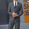 Men's Solid Color Formal Suit Set - Spring & Autumn Collection, Two-Piece Workwear