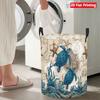 Collapsible Laundry Basket Large Round Waterproof Fabric Hamper Dirty Clothes Storage Bin Toy Organizer with Handles