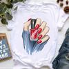 Novelty Design Nail Polish Tshirt Unisex Korean Style Clothes 2024 Black T Shirt Camiseta Mujer Cute Casual Girl Tee Shirt