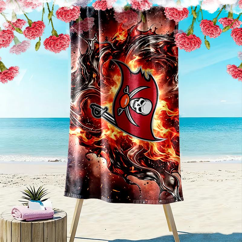 Tampa Bay Buccaneers2 Print Beach Towel, Large Soft Quick Dry Towel for Beach Camping Swimming