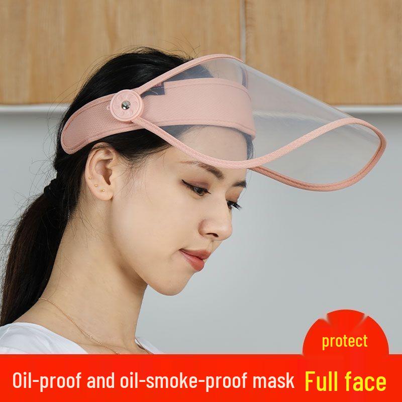 Transparent Anti-Oil Splatter Cooking Face Shield for Women - Full Facial Protection Mask