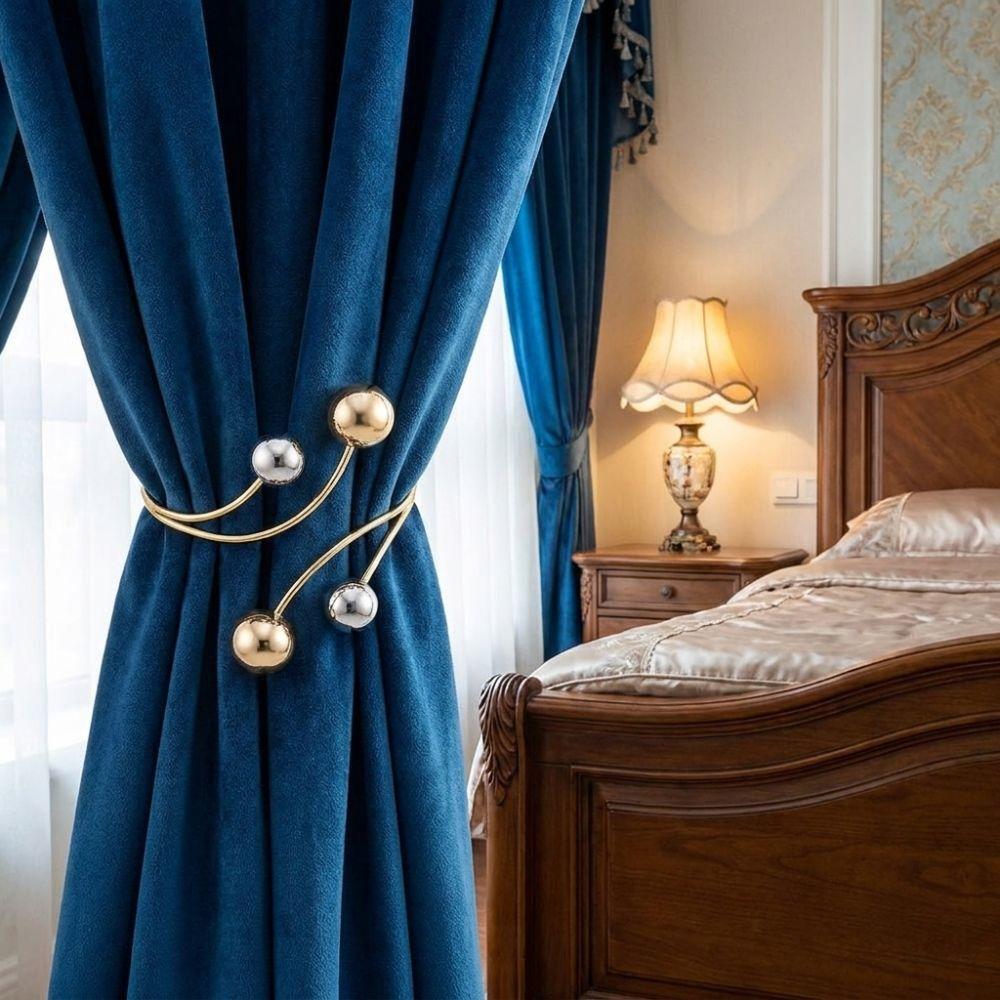2PCS Pearl Zinc Zinc Alloy Curtain Clips Zinc Zinc Alloy Curtain Holders Modern Drapery Tiebacks Window Decor