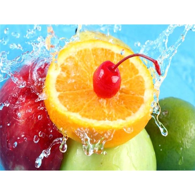 Pictură cu diamant DIY 5D, complet rotund, rășină, fructe, broderie cu diamant, peisaj, punct de cruce, mozaic, cadou cu stras, decor acasă