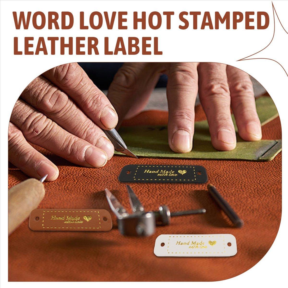 

BHBL 60Pcs Handmade PU Leather Tags Faux Leather Sew on Labels Embellishment Knit Accessories with Holes for DIY Crafts China Mainland