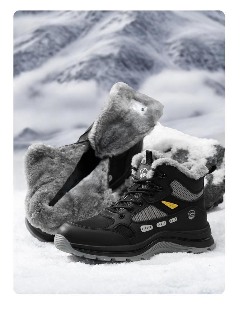 Men's Winter Safety Work Shoes - Blue Gull Shield, Anti-Smash, Anti-Puncture, Wear-Resistant, Plus Velvet Warm.