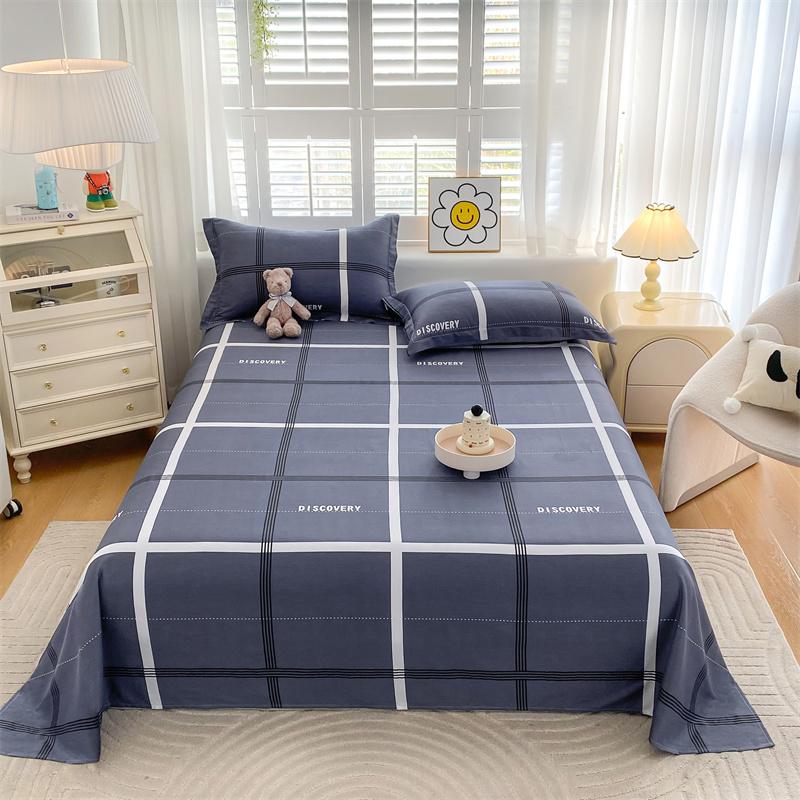 Cute Cartoon Panda Flat Sheet Kawaii Love Heart Bed Sheet Set for Girls Boys Room Decor Cotton Twin Bed Cover with 2 Pillowcase