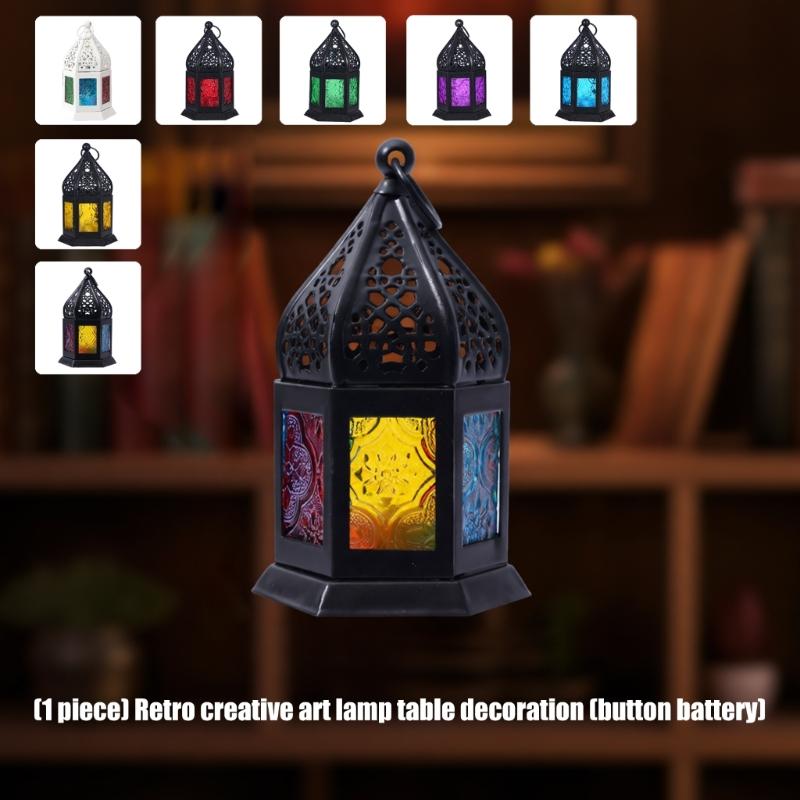 Moroccans Lantern Battery Operated Decorative Lantern Outdoor Indoor Table Lamp for Ramadans,Weddings, Parties,Event