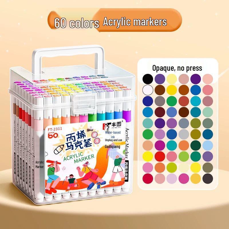 Washable Acrylic Marker Pens for Kids – No Bleed, Layerable, Perfect for DIY Graffiti & School Projects