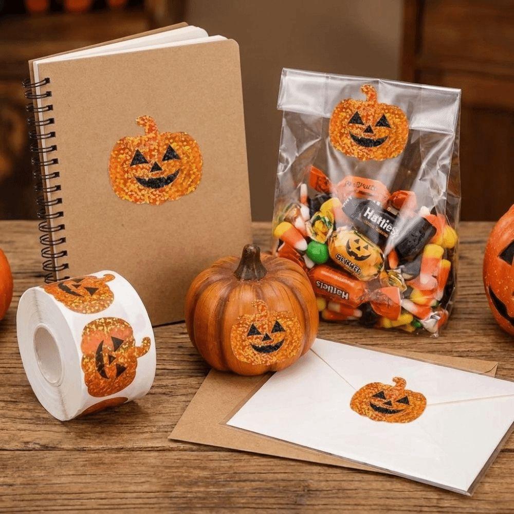 Pumpkin Tree Ghost Stickers PVC Sealing Labels Funny Laser Stickers Halloween Party Favors