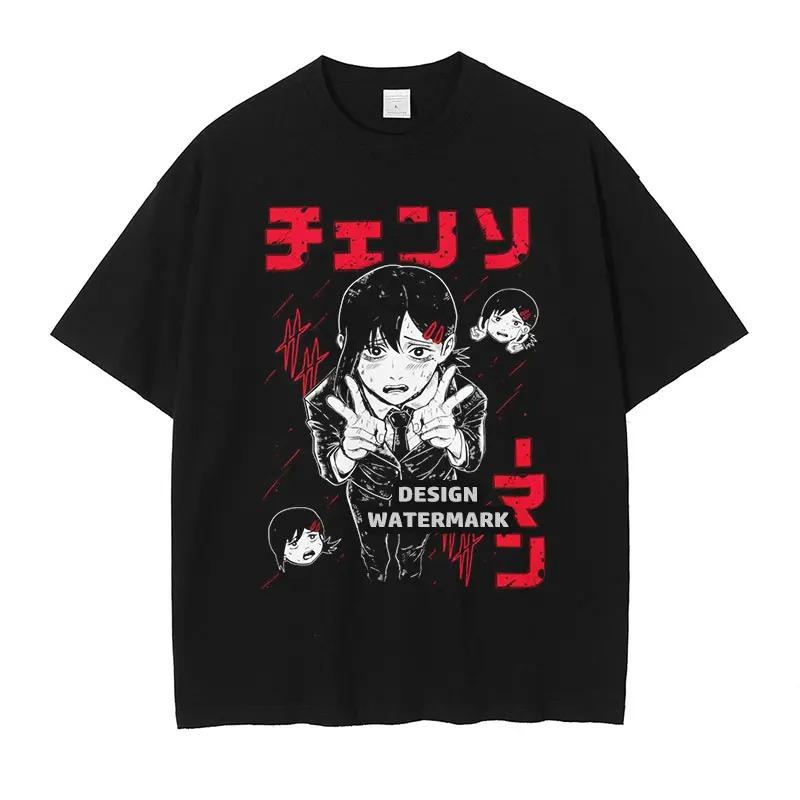 My Chemical Romance and Chainsaw Man Print T Shirts Oversized Y2k Men Women Short Sleeve High Quality Streetwear Female Male Tee