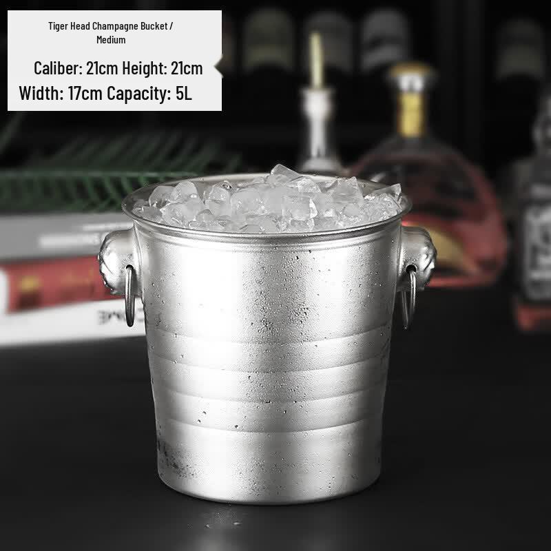 ZISIZ Tiger Head 5L Artificial Crystal Ice Bucket