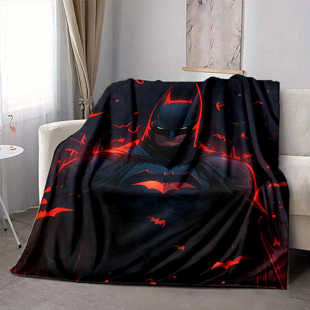 1pc Batman Flannel Throw Blanket - HD Printed Lightweight Soft Warm All-Season Blanket for Sofa, Bed, Travel, Camping 140