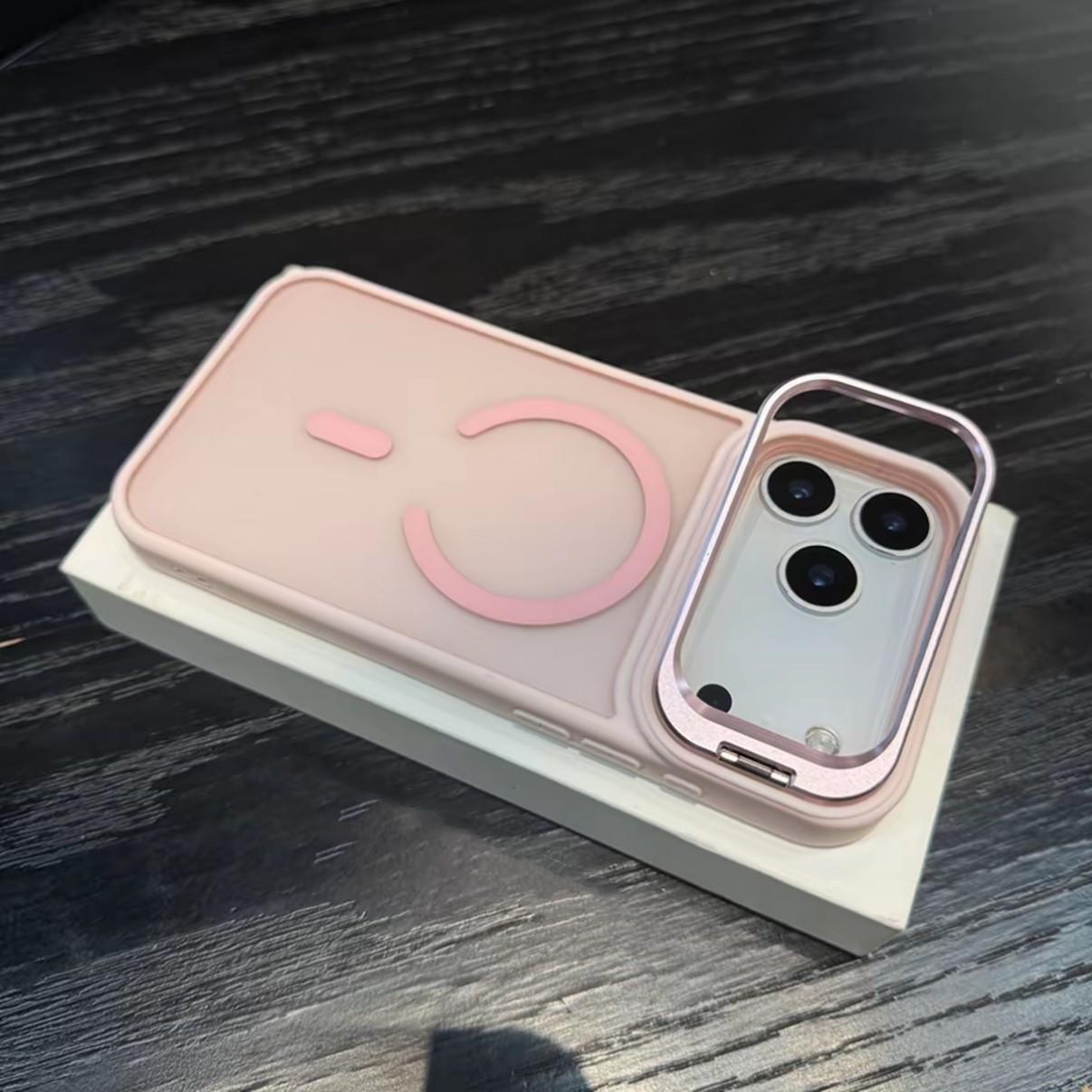 

Роскошный матовый полупрозрачный чехол-подставка для камеры для iPhone 17 Air 16 15 14 13 12 Pro Max 17Pro с поддержкой MagSafe For iPhone 12