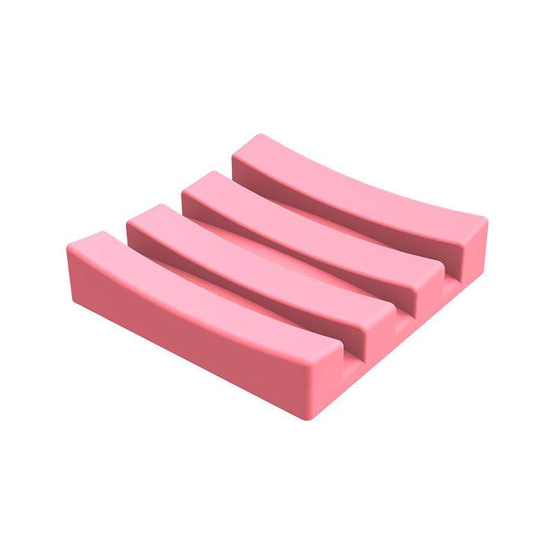 Square Silicone Soap Drying Mat,Multi Functional Splash Guard Barrel for Kitchen&Bathroom Drainage Tray with Non Slip Surface