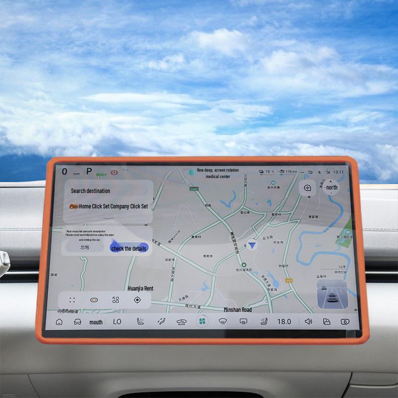 Deep Blue L07 Console Screen Protector: Anti-Collision Silicone Frame for Navigation
