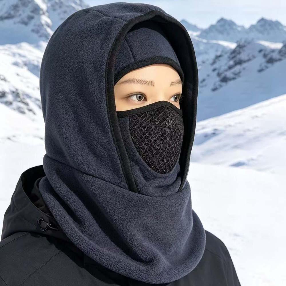 Fleece Lined Ski Face Mask Breathable Mesh Thermal Neck Warmer Winter Cycling Hat Winter Cycling