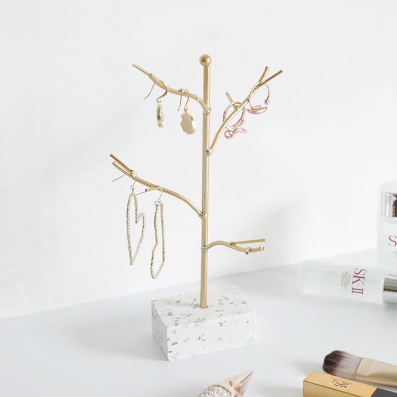 Marble Rack INS Jewelry Rack Storage Metal Crafts Home Atmosphere Decoration Desktop European Minimalist Style Ornaments