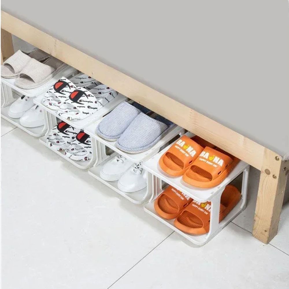 Stackable Shoes Storage Organizer Removable Layered Shoe Cabinets Vertical Shoe Rack  Corner