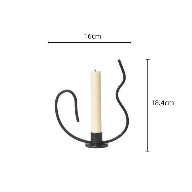 Metal Candlestick Candelabrum Geometric Candle Holder Black Line Metal Handicraft Wedding Centerpieces Home Decoration