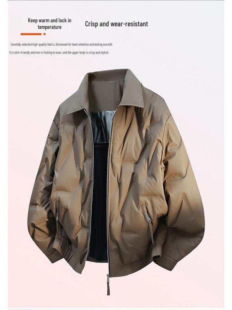 Plus Size Men's Winter Down Jacket, 90-300 jin, 90% Down, Sports & Casual Style