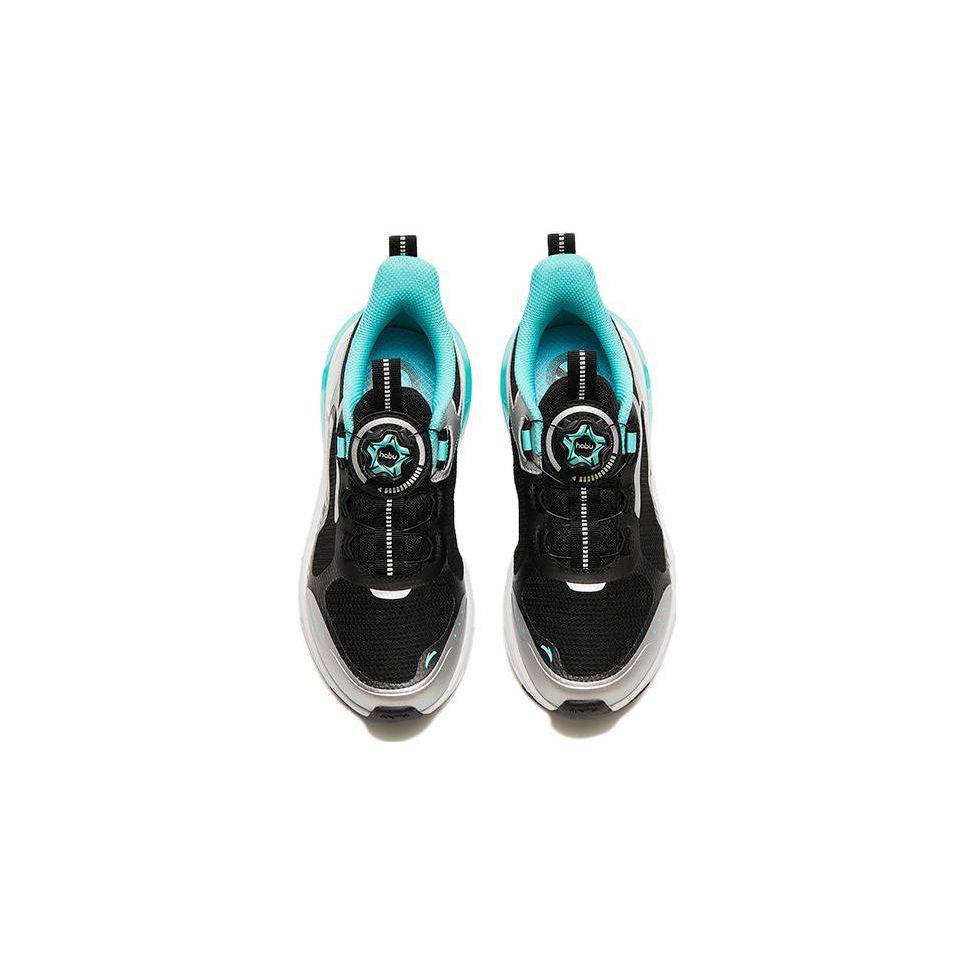 Anta Star Jump Cushioning Shock Absorption Low Top Kids Running Shoes Kids Running Shoes Black Silver 312315531-6