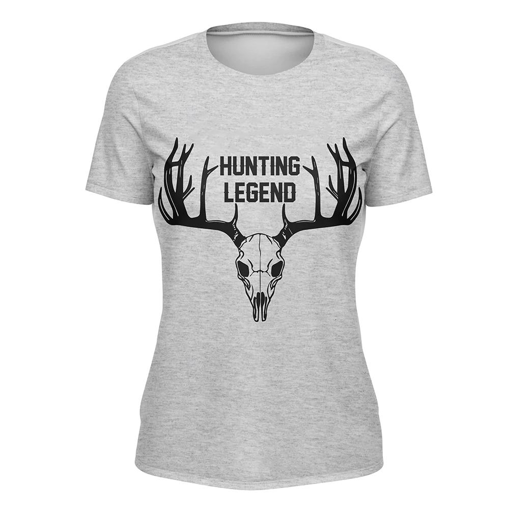2024 Men's Hunting Deer Pattern Printed Summer O-neck T-shirt Casual Short Sleeve Fashionable Street Clothing Men's Clothing